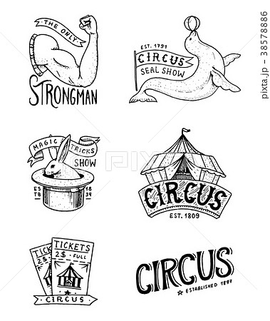 Carnival Circus badge. Banner or poster with 38578886
