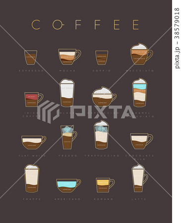 Poster coffee flat menu brown Poster coffee flat menu brown 38579018