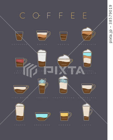 Poster coffee flat menu graylac Poster coffee flat menu graylac 38579019