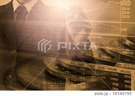 Business man on stock market financial trade  38580795