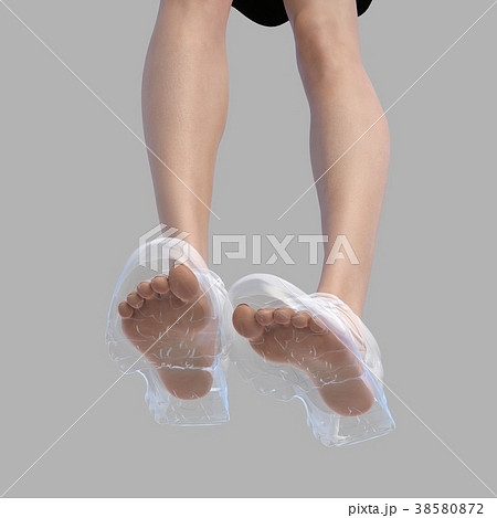 若い女性の靴の中 Permingリアル３dcgイラスト素材のイラスト素材