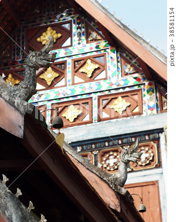 Decorative elements detail of THAI historic temple 38581154