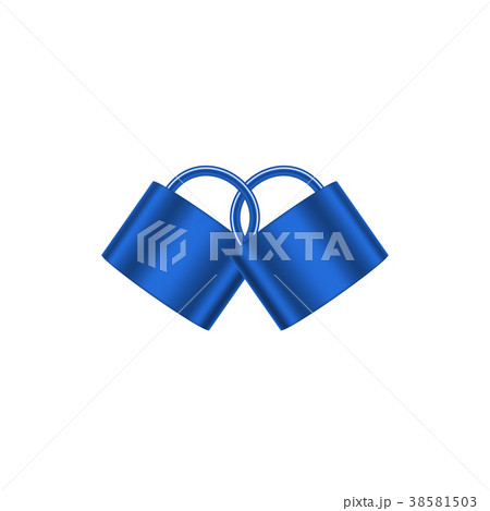 Two connected padlocks in blue design Two connected padlocks in blue design 38581503