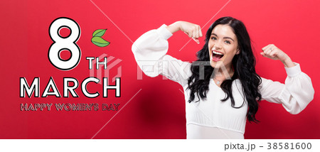 Womens Day message with powerful woman Womens Day message with powerful woman 38581600
