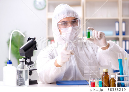 Biotechnology scientist chemist working in lab 38583219
