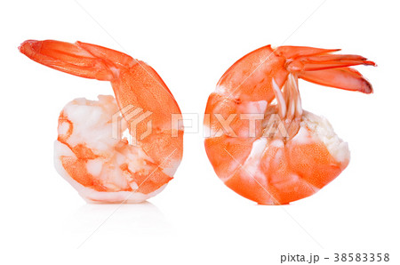 Boiled shrimp isolated on white background Boiled shrimp isolated on white background 38583358