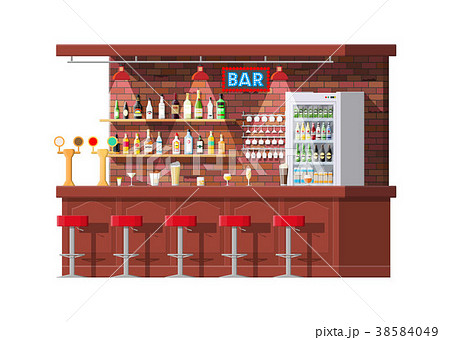 Interior of pub, cafe or bar counter 38584049