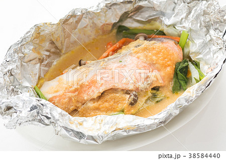 鮭のちゃんちゃん焼きの写真素材
