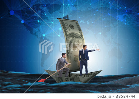 Business partnership with businessmen sailing on 38584744