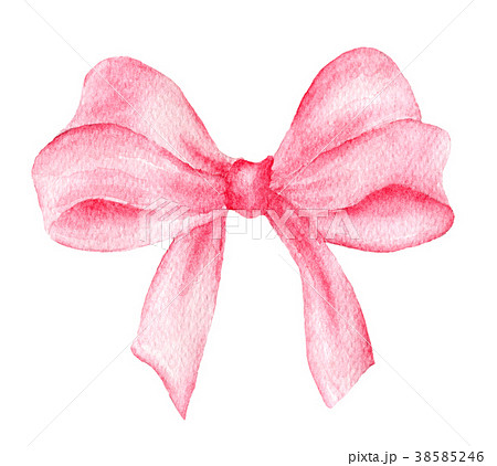 Watercolor pink bow. Watercolor pink bow. 38585246