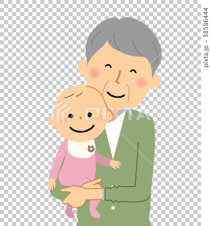 おじいちゃんと赤ちゃん 38586444