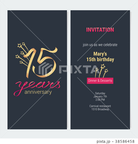 15 years anniversary invitation card vector 38586458