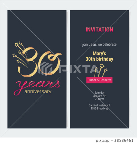 30 years anniversary invitation card vector 38586461