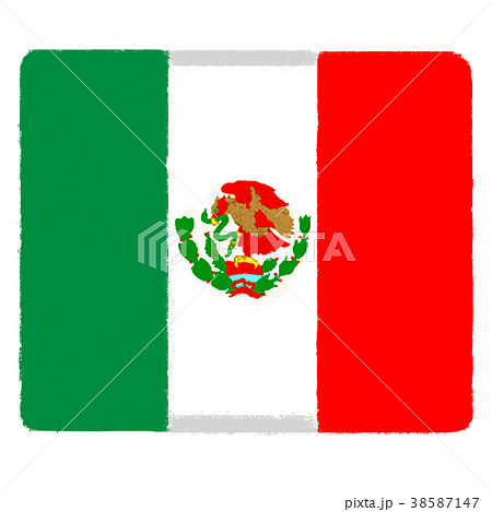 国旗 手描き メキシコのイラスト素材