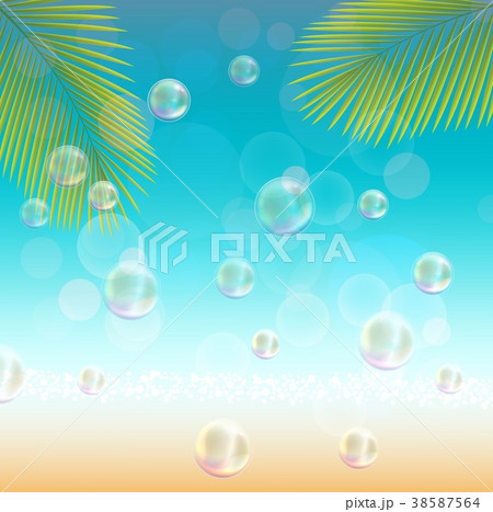 Landscape of sea palm tree 38587564