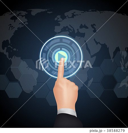 Hand Choose "Button" on virtual screen 38588279