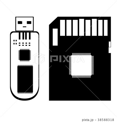 Usb Sd イラスト アイコンのイラスト素材