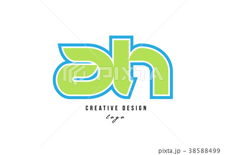 blue green alphabet letter ah a h logo icon design blue green alphabet letter ah a h logo icon design 38588499