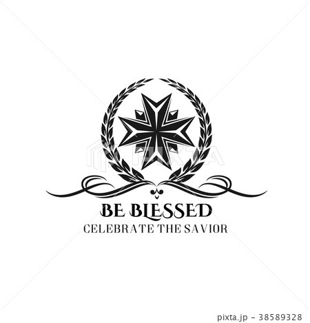 Happy Easter vector greeting cross crucifix icon 38589328