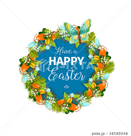 Happy Easter vector floral greeting card Happy Easter vector floral greeting card 38589348