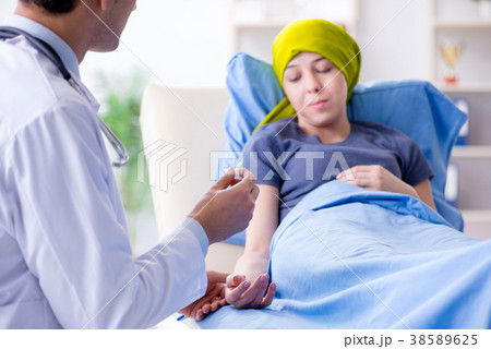 Cancer patient visiting doctor for medical Cancer patient visiting doctor for medical 38589625