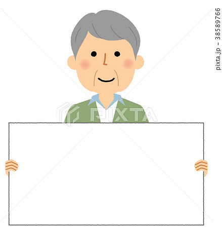 シニア男性　おじいちゃん　ホワイトボード 38589766