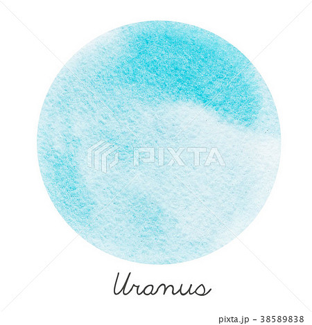 Watercolor Uranus planet illustration 38589838