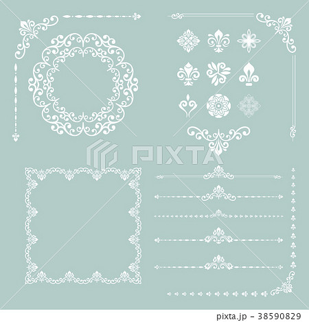 Vintage Set of Vector Horizontal, Square and Round Vintage Set of Vector Horizontal, Square and Round 38590829