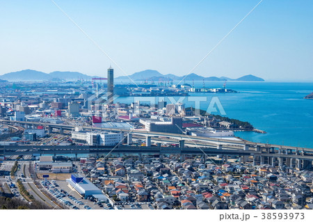 宇多津町市街地（ゴールドタワー方面） 38593973