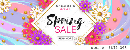 Spring sale background banner with beautiful 38594043