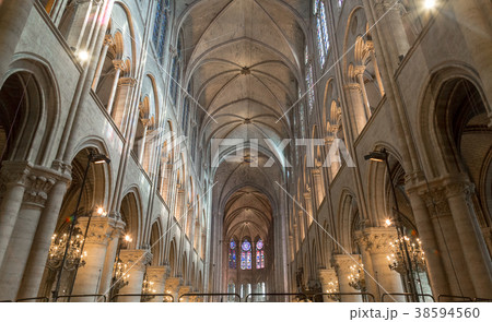 The interior of the Notre Dame de Paris The interior of the Notre Dame de Paris 38594560