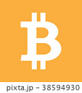 bitcoin symbol isolated on orange background 38594930