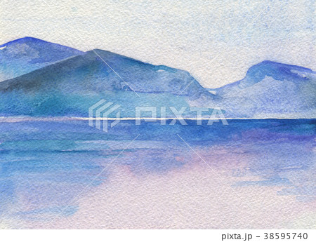Ocean watercolor hand painting illustration. Ocean watercolor hand painting illustration. 38595740