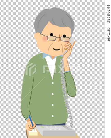Senior man grandpa phone 38596244