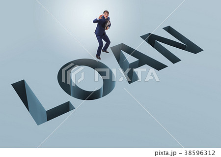 Businessman in debt and borrowing concept 38596312
