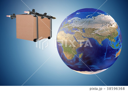 Concept with box delivery and rockets 38596368