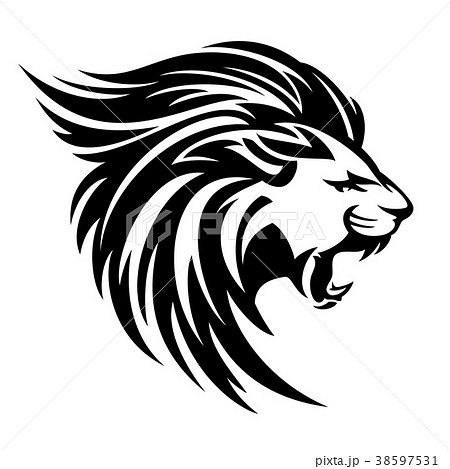 Roaring Lion Profile Vector Designのイラスト素材