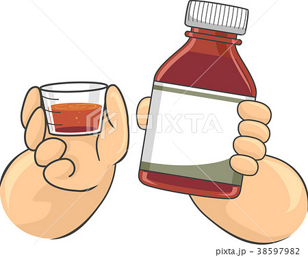 Kids Hands Syrup Measuring Cup Illustration 38597982