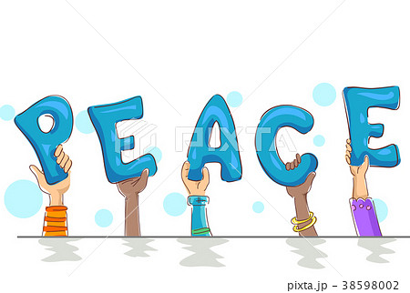 Hands Peace Lettering Illustration 38598002
