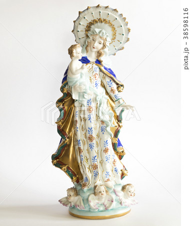 vintage porcelain figurine of Saint Mary with 38598116