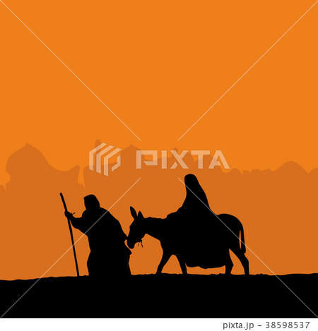 The Nativity of Jesus. Joseph and Mary on the donk The Nativity of Jesus. Joseph and Mary on the donk 38598537