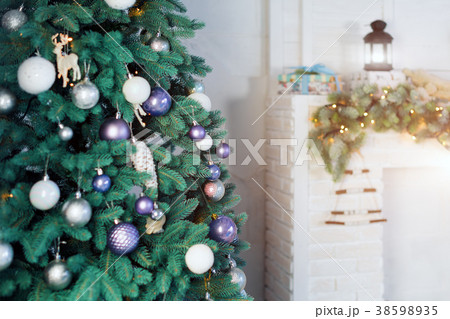 Beautiful holiday decorated room with Christmas Beautiful holiday decorated room with Christmas 38598935