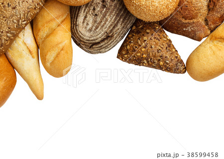 assorted breads isolated on a white background assorted breads isolated on a white background 38599458