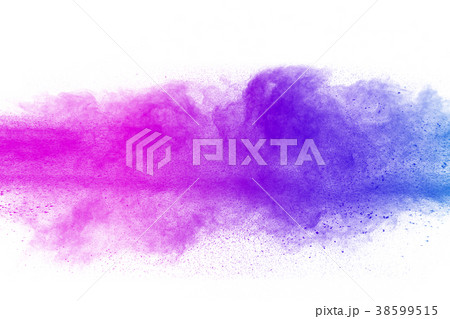 Multicolor powder explosion on white background Multicolor powder explosion on white background 38599515