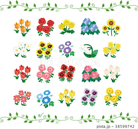季節の花のイラストセット アイコン素材のイラスト素材 38599742 Pixta