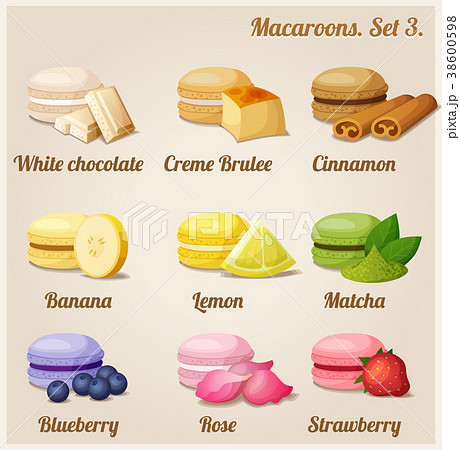 Macaroons. Set 3.のイラスト素材 [38600598] - PIXTA