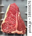 Top view of a raw fresh prime T-bone beef steak. 38600676