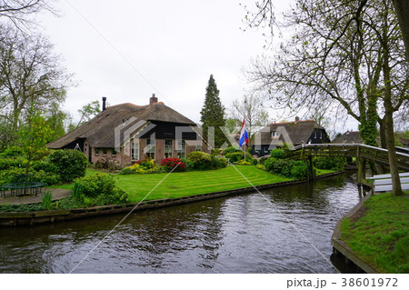 オランダの可愛い村 ヒートホルンの写真素材 オランダの可愛い村 ヒートホルンの写真素材