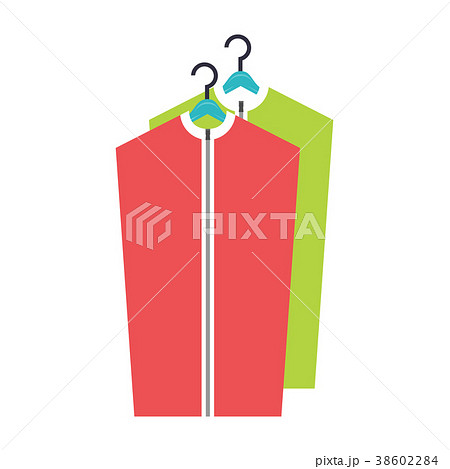 Dry Cleaned clothes on the hanger 38602284