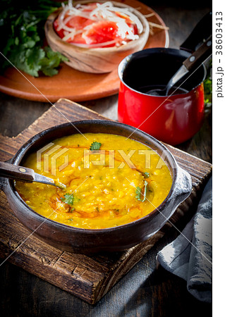 CHILEAN CUISINE. Beans with corn. Traditional CHILEAN CUISINE. Beans with corn. Traditional 38603413